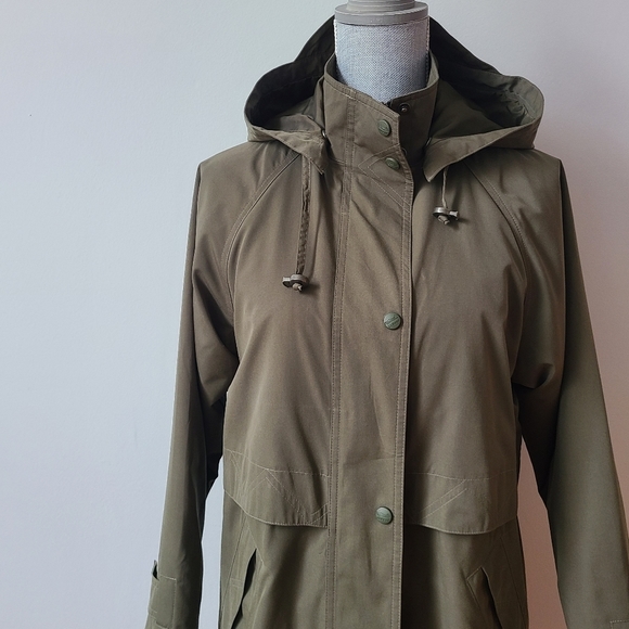 Ll Bean Hooded Duster Trench Coat - Picture 3 of 15